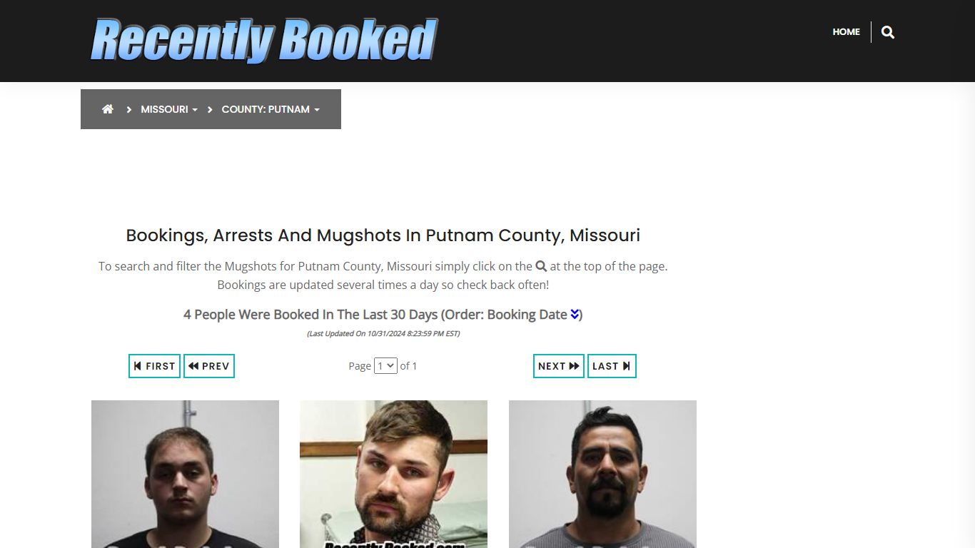 Bookings, Arrests and Mugshots in Putnam County, Missouri - Recently Booked