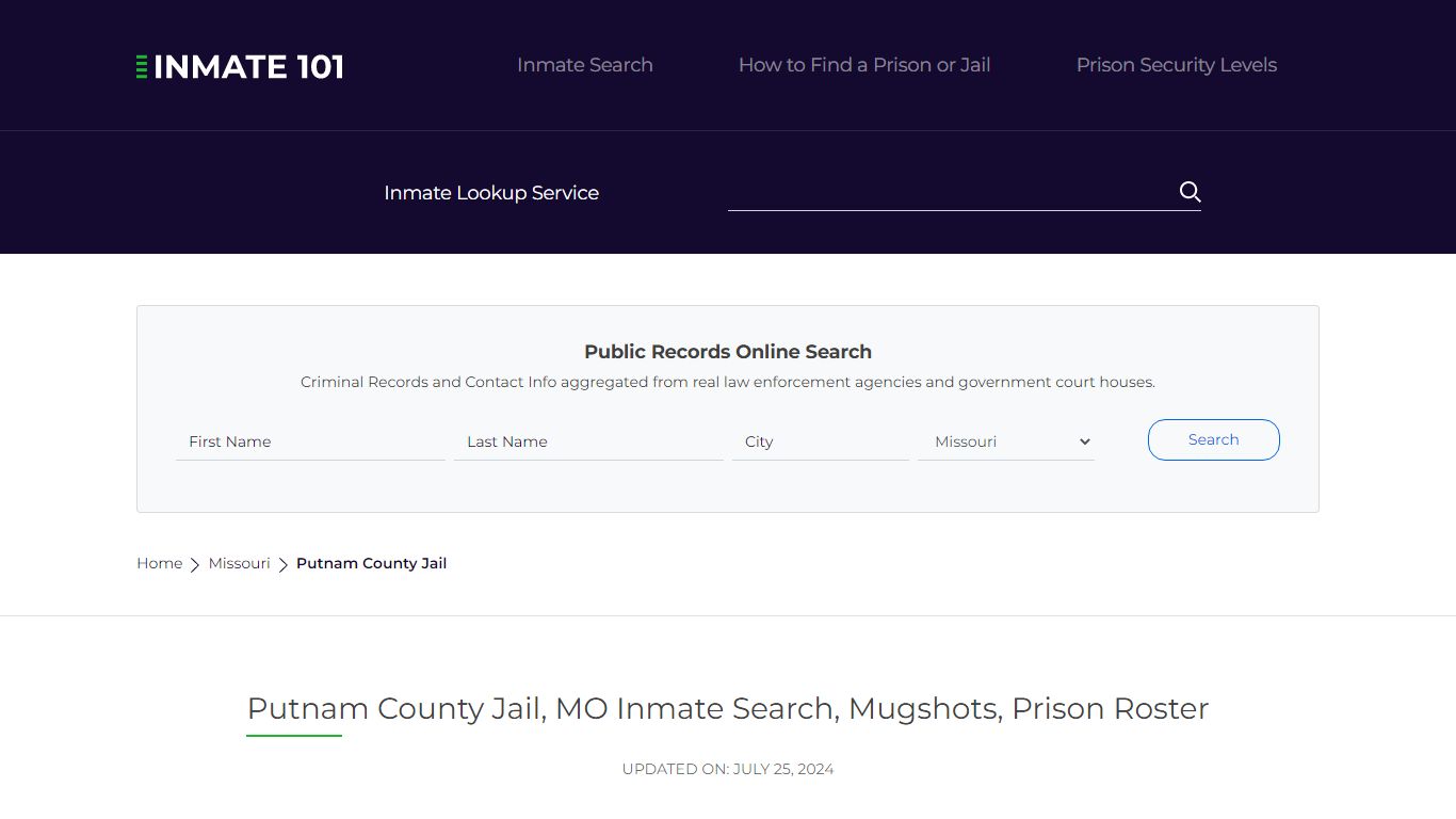 Putnam County Jail, MO Inmate Search, Mugshots, Prison Roster